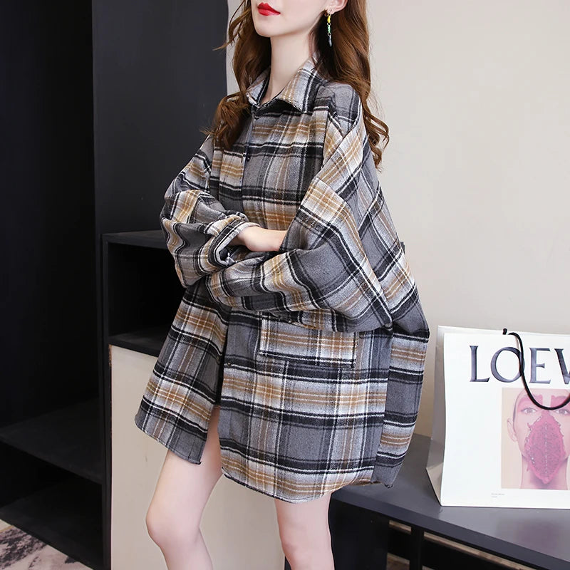 Vintage Plaid Long Sleeve Shirt