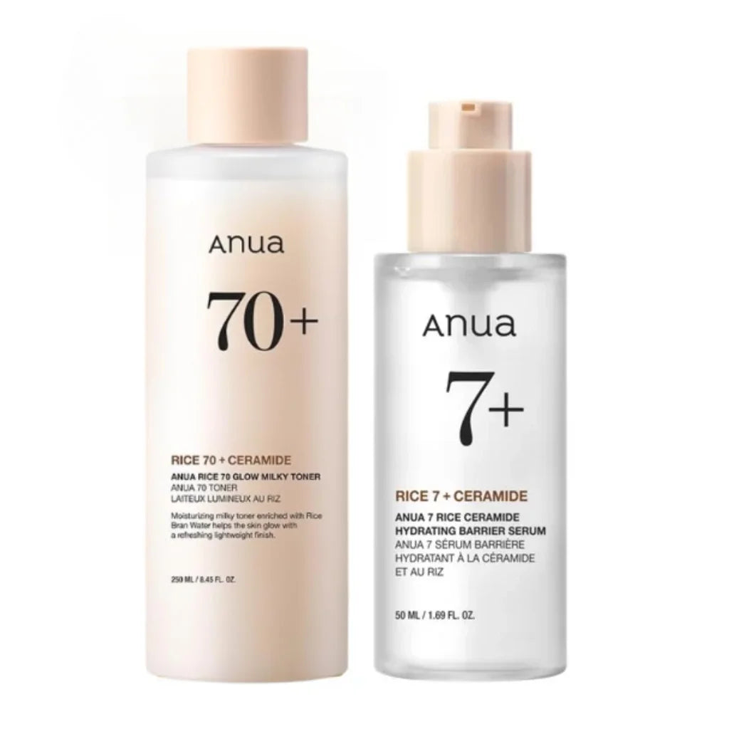 Anua Rice 70 Glowing Milky Toner Brightening Niacinamide Serum
