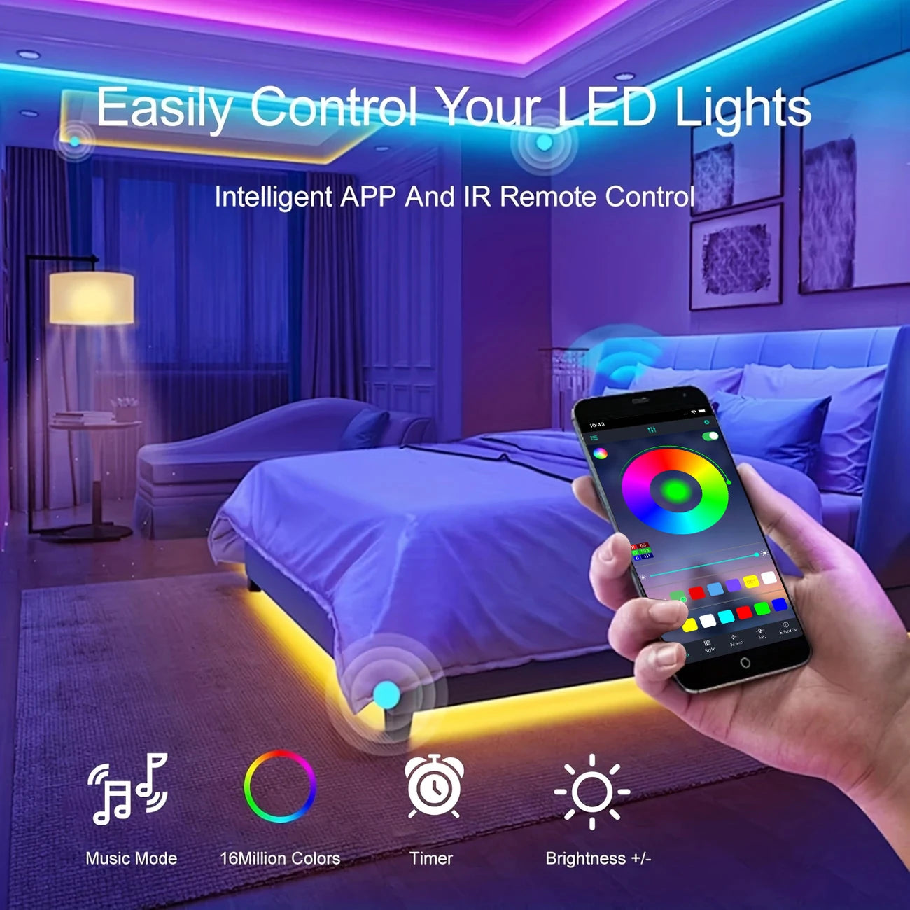 VibeSync™ LED Strip Lights with Music & Remote