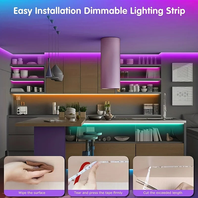 VibeSync™ LED Strip Lights with Music & Remote