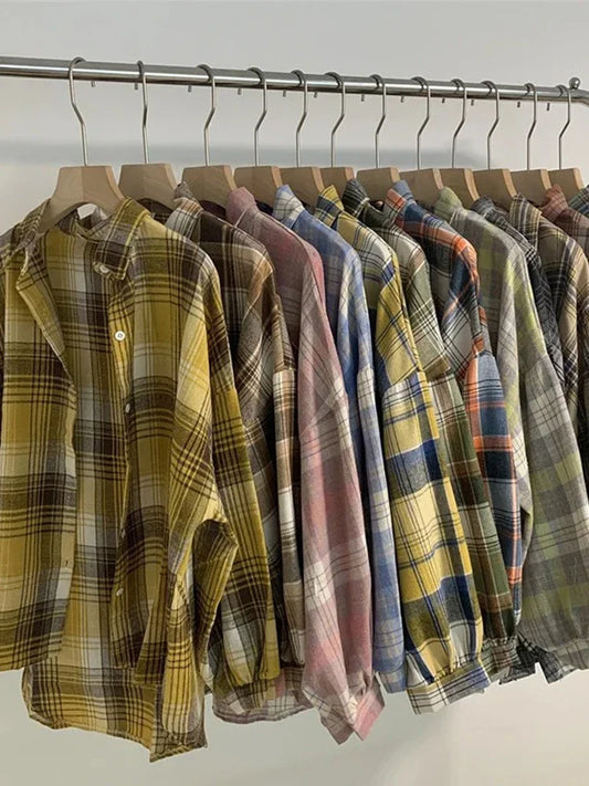 Vintage Plaid Long Sleeve Shirt