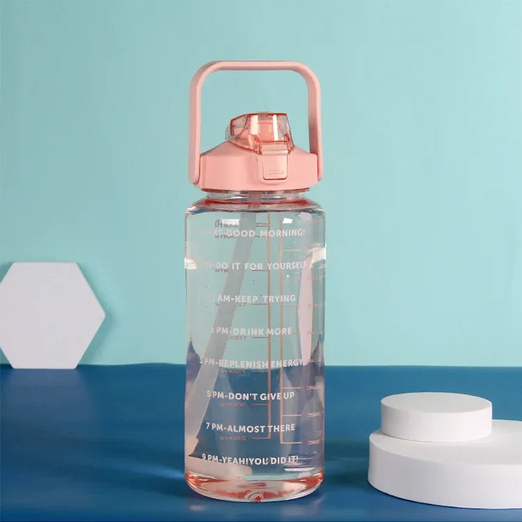 2 Liters Straw Plastic Water Bottle