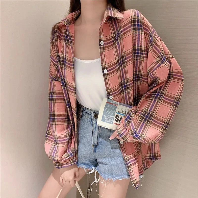 Vintage Plaid Long Sleeve Shirt