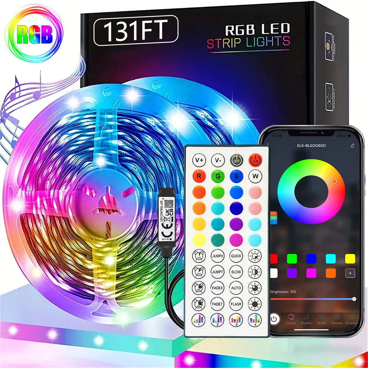 VibeSync™ LED Strip Lights with Music & Remote