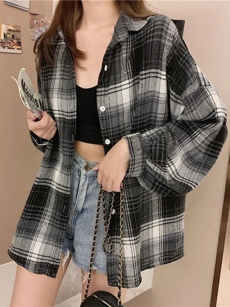 Vintage Plaid Long Sleeve Shirt