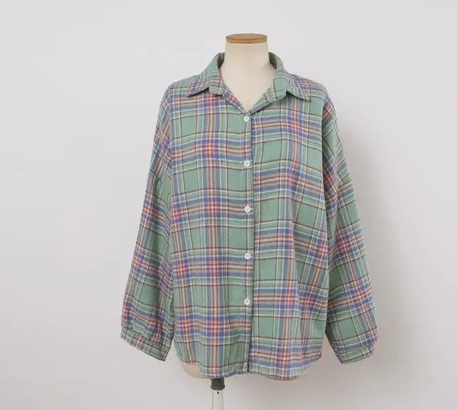 Vintage Plaid Long Sleeve Shirt