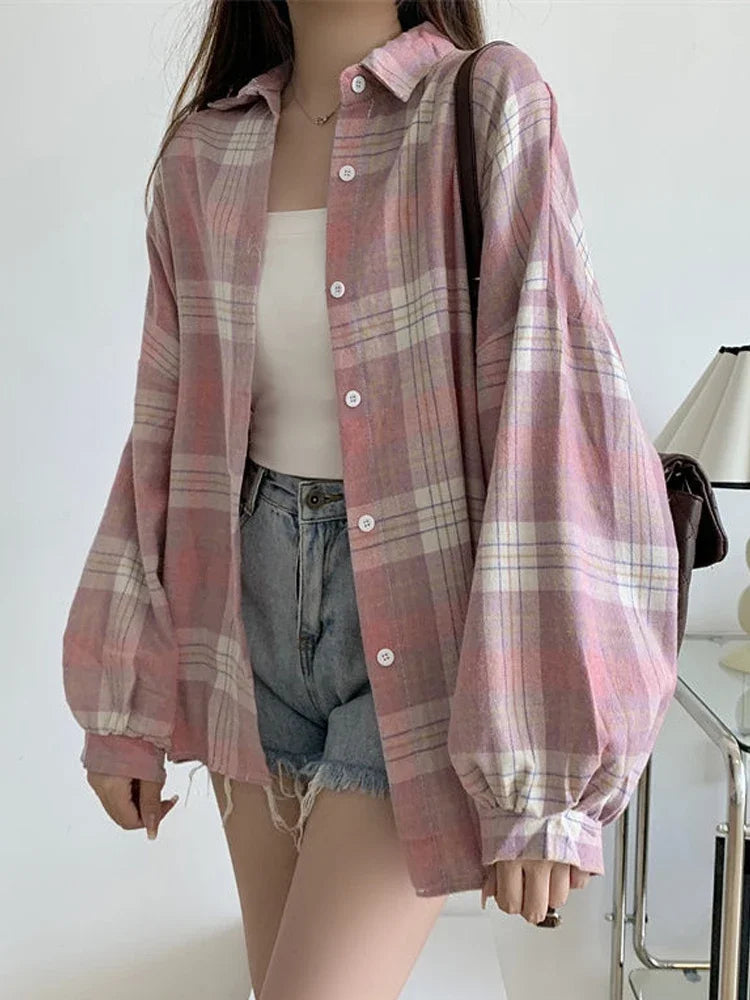 Vintage Plaid Long Sleeve Shirt