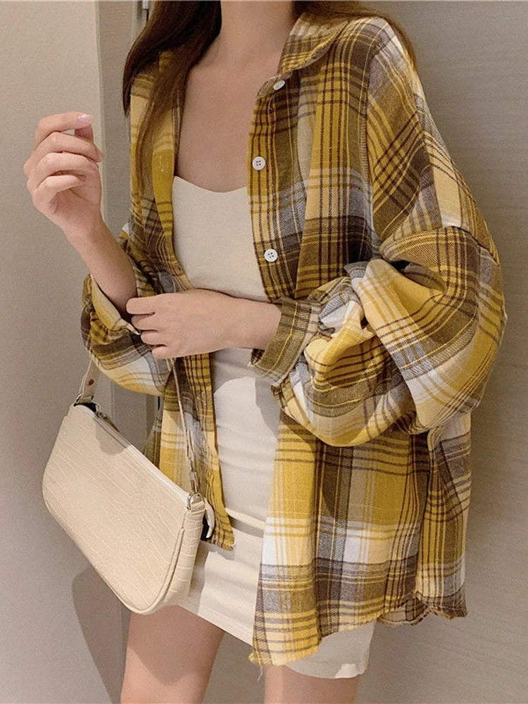 Vintage Plaid Long Sleeve Shirt