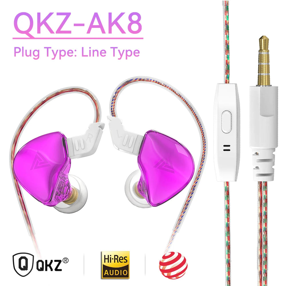 New Sport Headset with Microphone 3.5mm Wired Headphones QKZ AK6 In Ear Earphone for iPhone In Ear Mic Stereo Race Headset