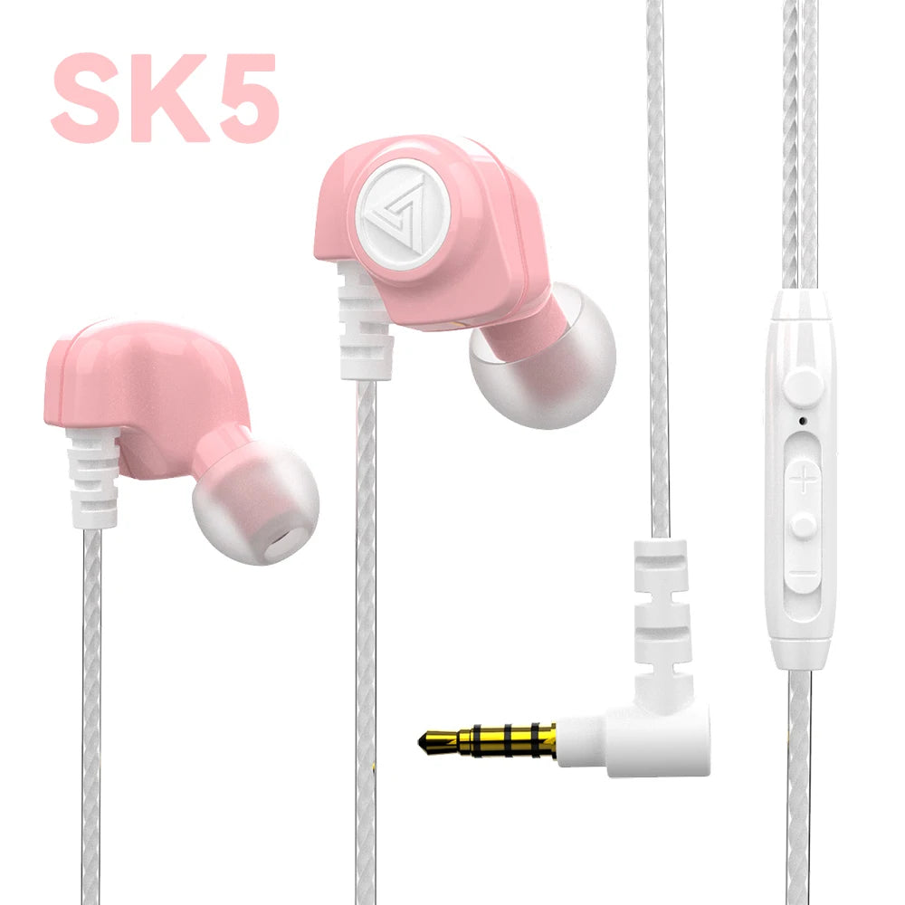 New Sport Headset with Microphone 3.5mm Wired Headphones QKZ AK6 In Ear Earphone for iPhone In Ear Mic Stereo Race Headset