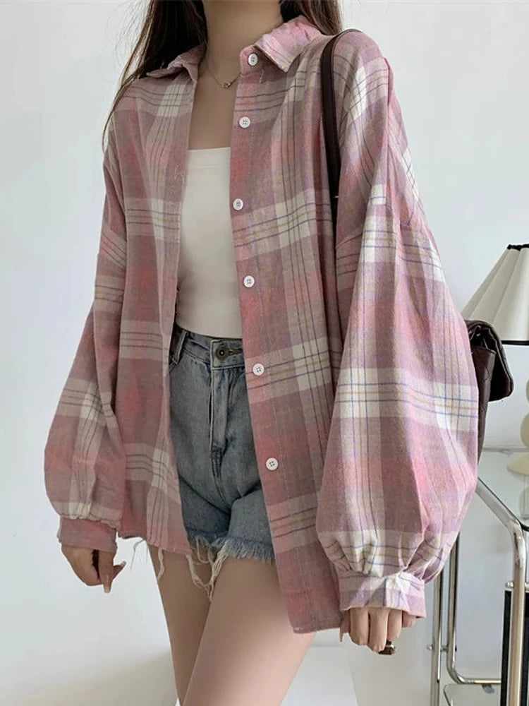 Vintage Plaid Long Sleeve Shirt