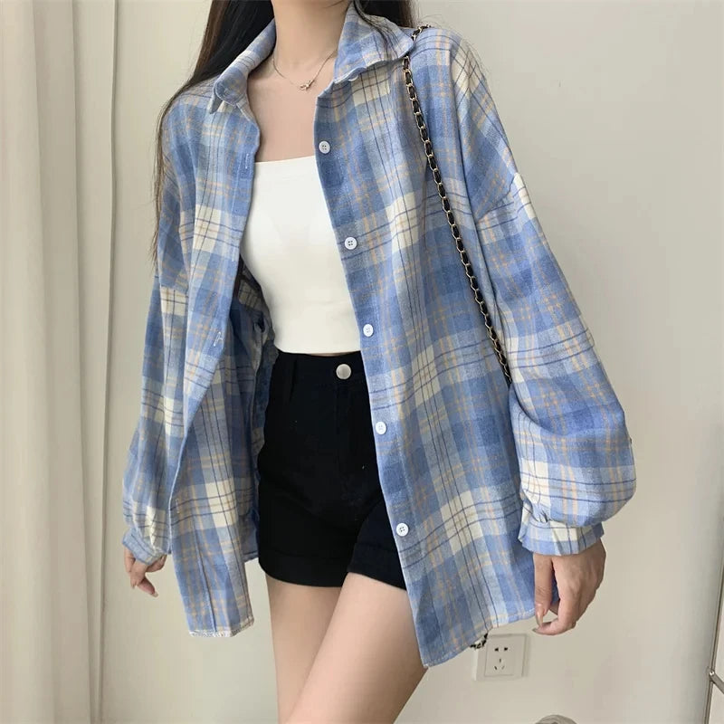 Vintage Plaid Long Sleeve Shirt