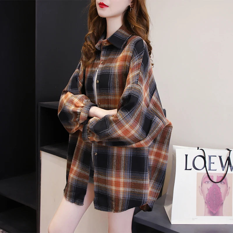 Vintage Plaid Long Sleeve Shirt