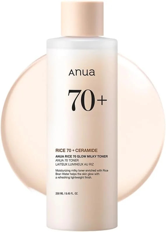 Anua Rice 70 Glowing Milky Toner Brightening Niacinamide Serum