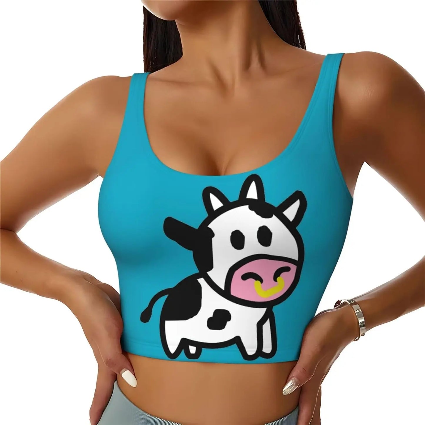 Cute Cow Print Tank Top