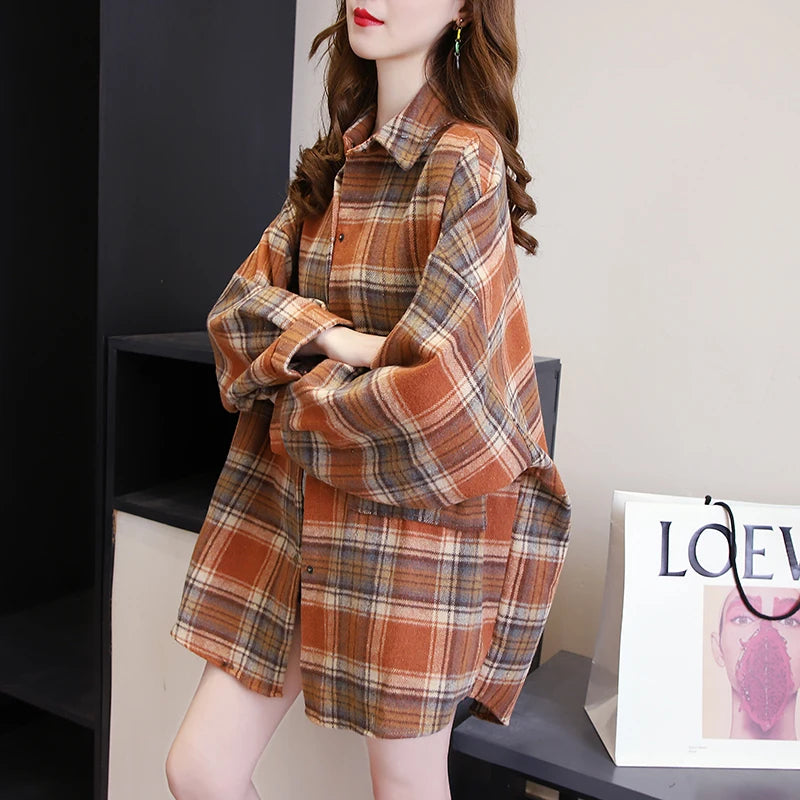 Vintage Plaid Long Sleeve Shirt