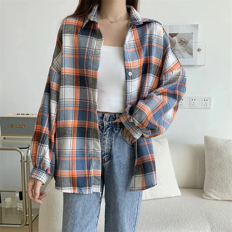 Vintage Plaid Long Sleeve Shirt
