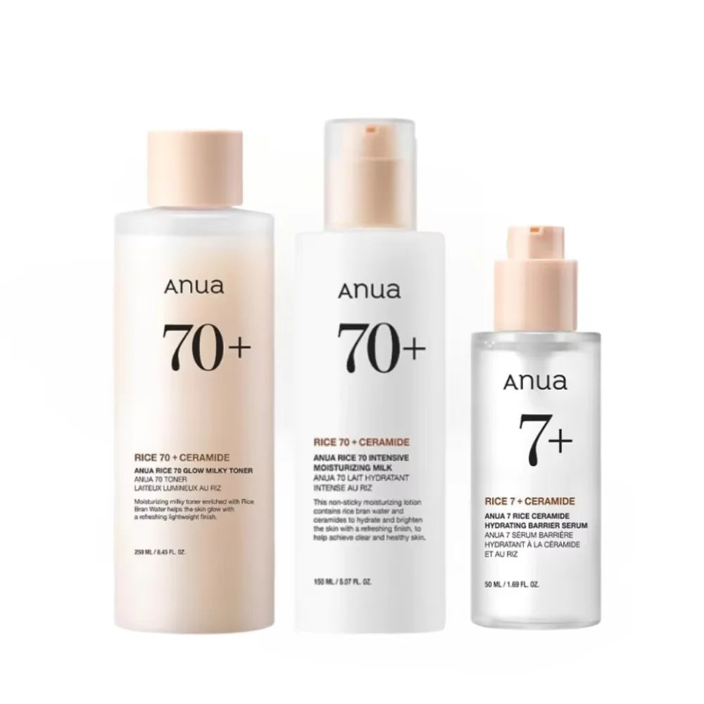 Anua Rice 70 Glowing Milky Toner Brightening Niacinamide Serum