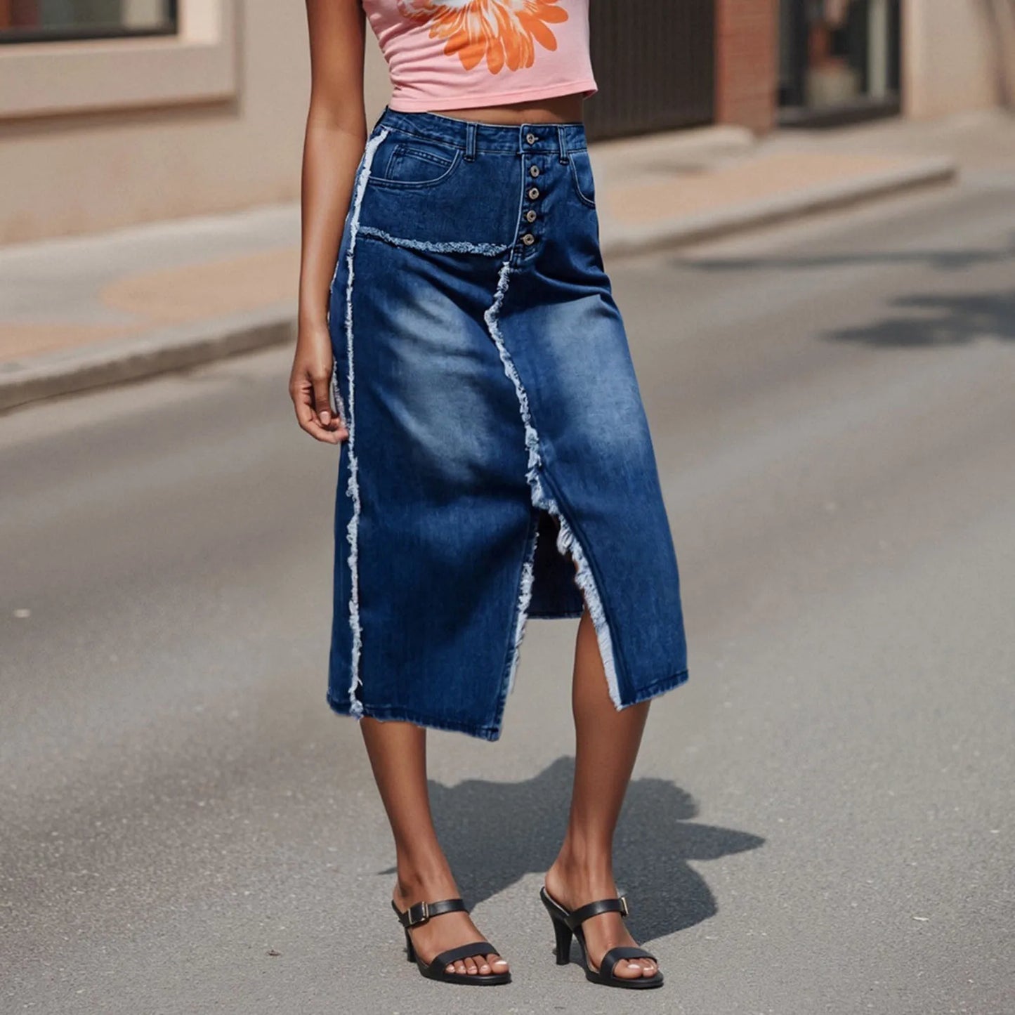 Women s Denim Midi Skirts