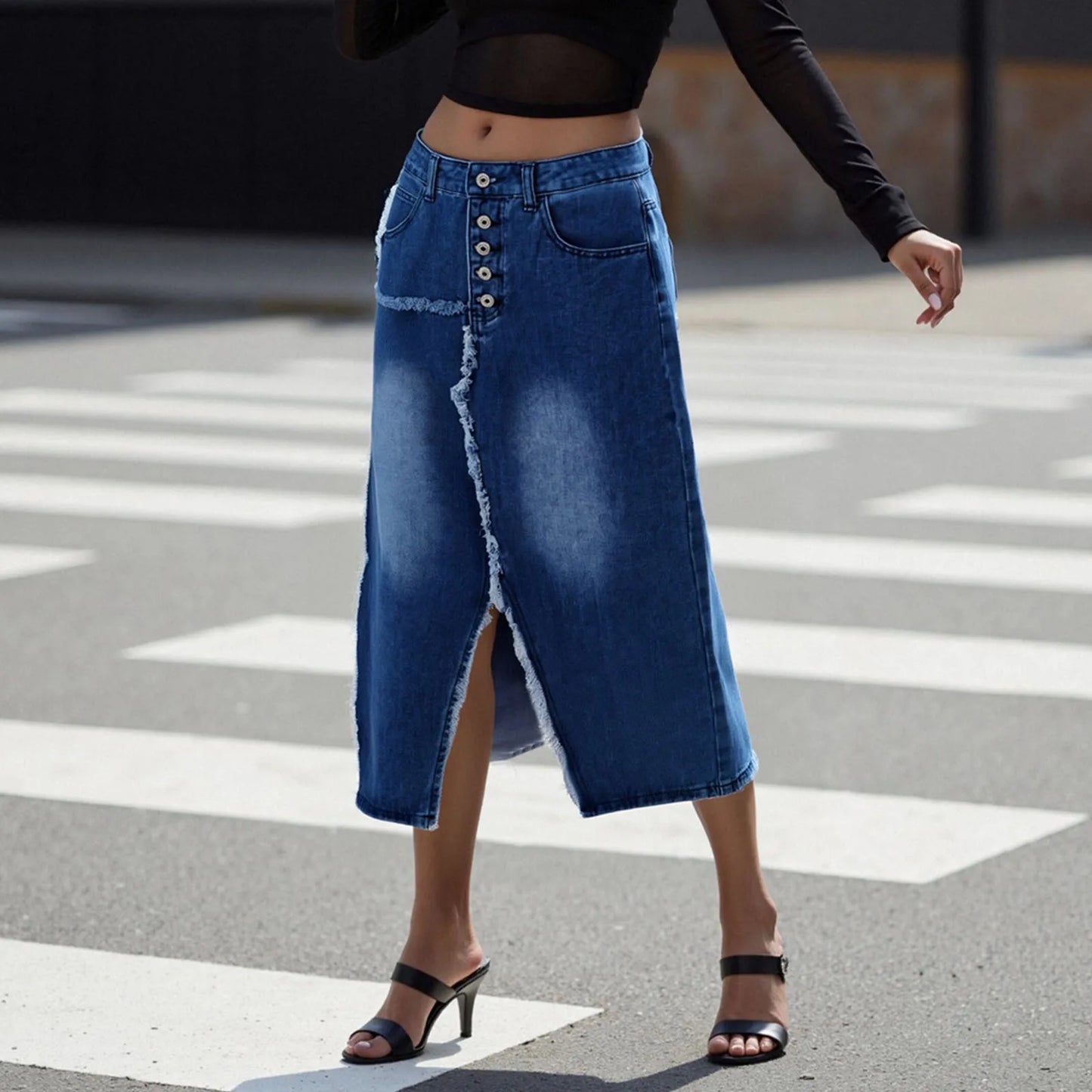 Women s Denim Midi Skirts